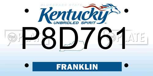 P8D761 Kentucky License Plate
