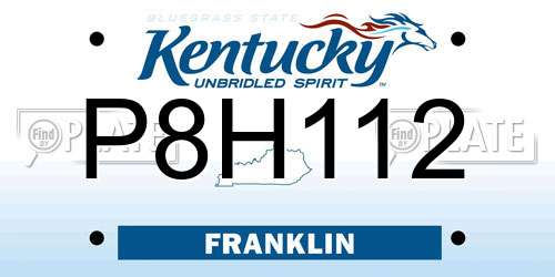 P8H112 Kentucky License Plate
