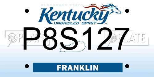 P8S127 Kentucky License Plate