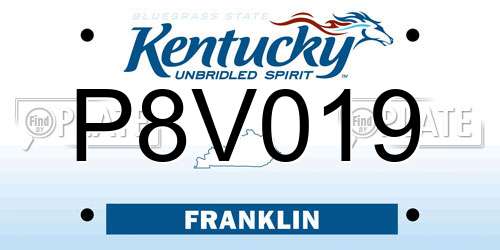 P8V019 Kentucky License Plate