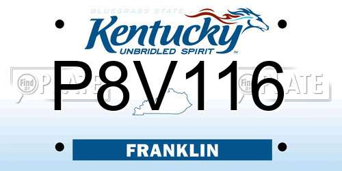 P8V116 Kentucky License Plate
