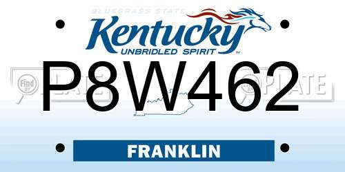 P8W462 Kentucky License Plate
