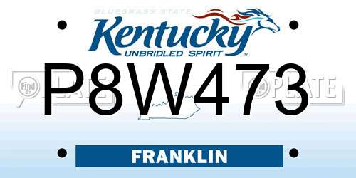 P8W473 Kentucky License Plate