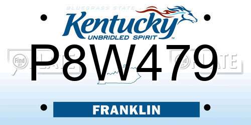 P8W479 Kentucky License Plate