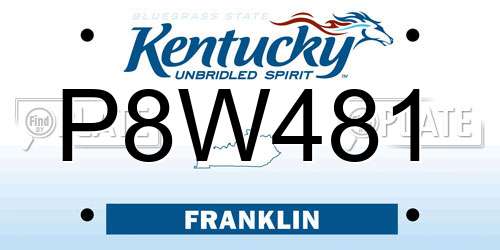P8W481 Kentucky License Plate