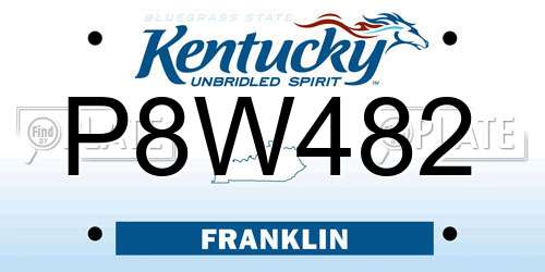 P8W482 Kentucky License Plate