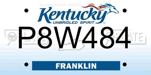 P8W484 Kentucky License Plate