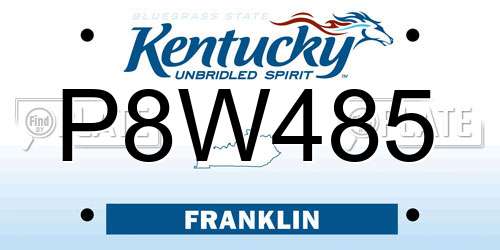 P8W485 Kentucky License Plate