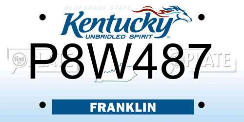 P8W487 Kentucky License Plate