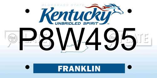 P8W495 Kentucky License Plate