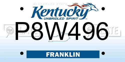 P8W496 Kentucky License Plate