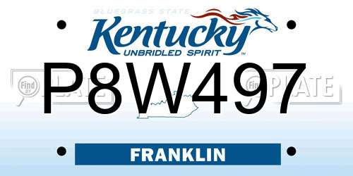 P8W497 Kentucky License Plate
