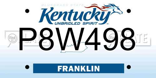 P8W498 Kentucky License Plate