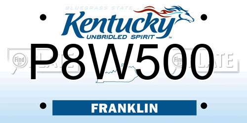 P8W500 Kentucky License Plate