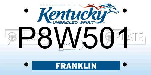 P8W501 Kentucky License Plate