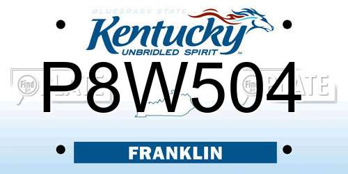 P8W504 Kentucky License Plate