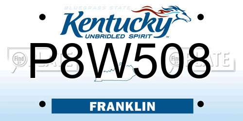 P8W508 Kentucky License Plate