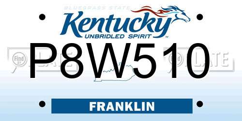 P8W510 Kentucky License Plate