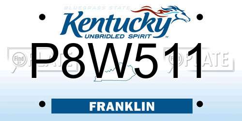 P8W511 Kentucky License Plate