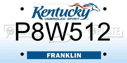 P8W512 Kentucky License Plate