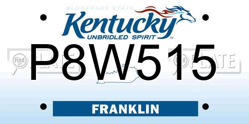 P8W515 Kentucky License Plate