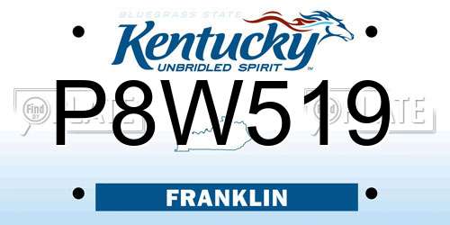 P8W519 Kentucky License Plate