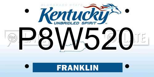 P8W520 Kentucky License Plate