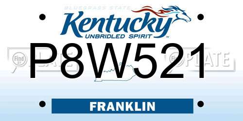 P8W521 Kentucky License Plate