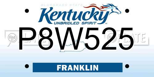 P8W525 Kentucky License Plate