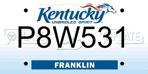 P8W531 Kentucky License Plate