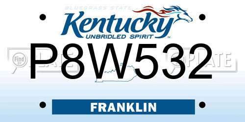 P8W532 Kentucky License Plate