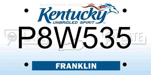 P8W535 Kentucky License Plate