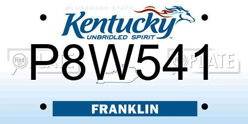 P8W541 Kentucky License Plate