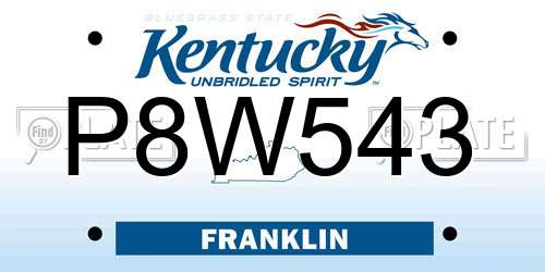 P8W543 Kentucky License Plate
