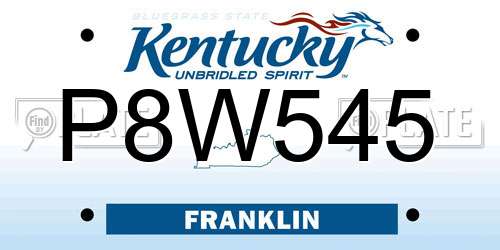 P8W545 Kentucky License Plate
