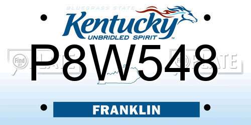 P8W548 Kentucky License Plate