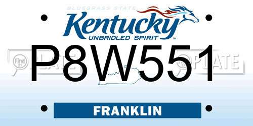 P8W551 Kentucky License Plate
