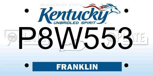 P8W553 Kentucky License Plate
