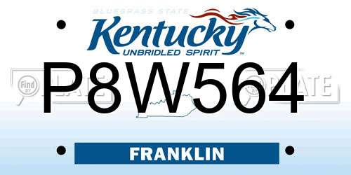 P8W564 Kentucky License Plate