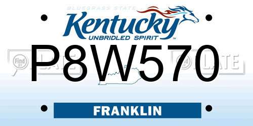 P8W570 Kentucky License Plate