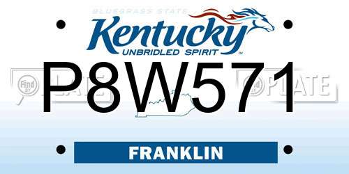 P8W571 Kentucky License Plate