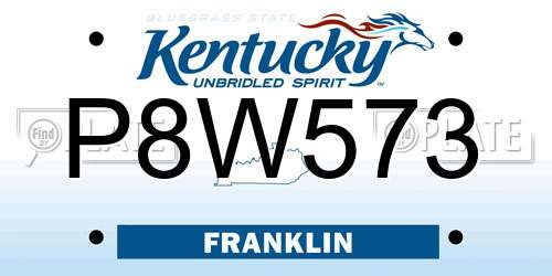 P8W573 Kentucky License Plate