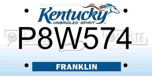 P8W574 Kentucky License Plate