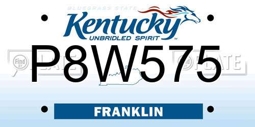 P8W575 Kentucky License Plate