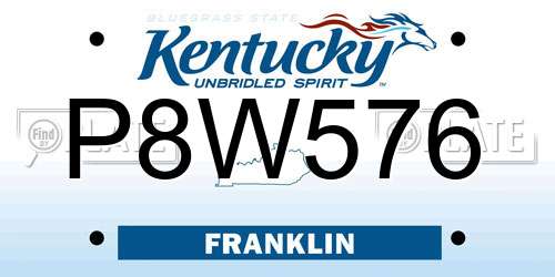 P8W576 Kentucky License Plate