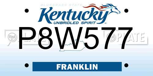 P8W577 Kentucky License Plate
