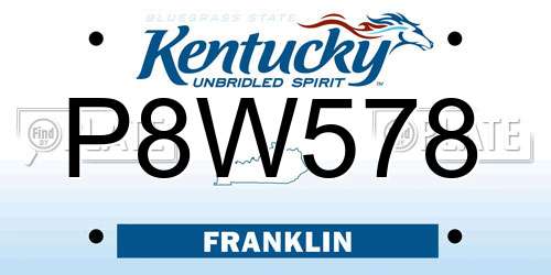 P8W578 Kentucky License Plate
