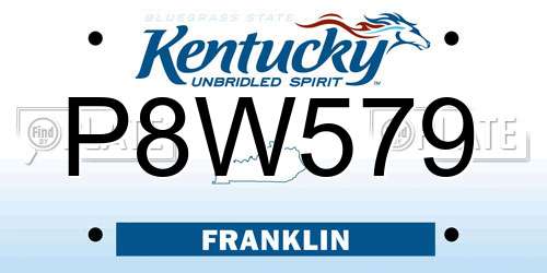 P8W579 Kentucky License Plate