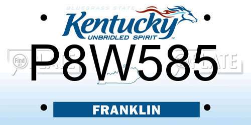 P8W585 Kentucky License Plate