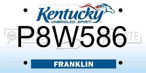 P8W586 Kentucky License Plate